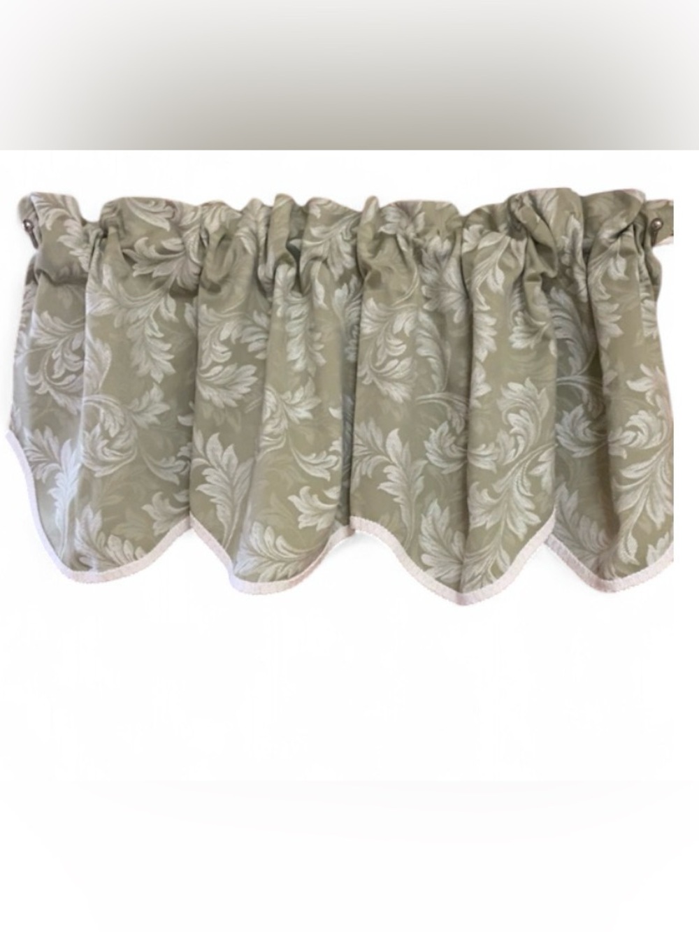 Bess Fashion for the Home Portobello Sage Damask Valances Set of 2 54x17